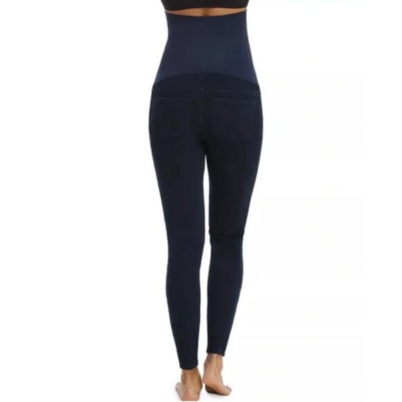 Spanx Jeans Womens Small Blue Denim Maternity Mama Ankle Jean-ish‎ Leggings - Picture 3 of 7